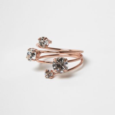 Rose gold diamant&#233; rings pack